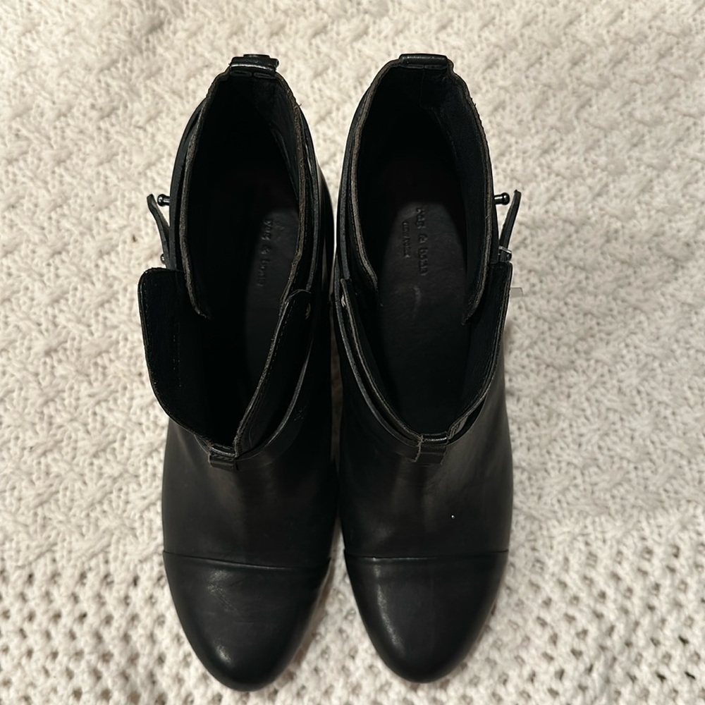 Rag and Bone Harrow Booties in Black Leather size 40